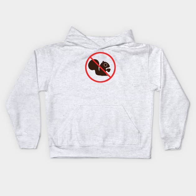 No Squirrels Kids Hoodie by Coffee Squirrel